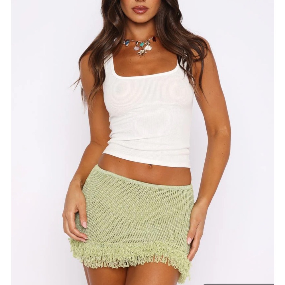 White Fox Boutique Green Mini Skirt